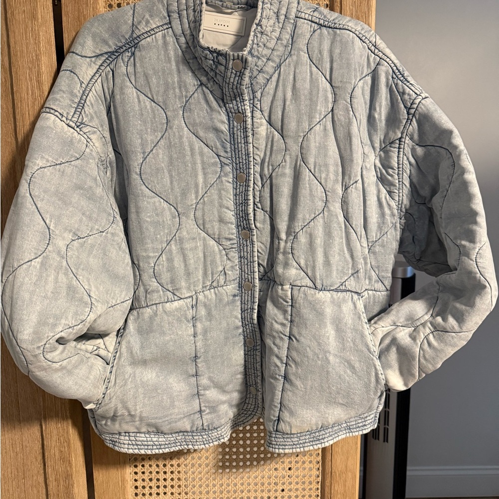 Blank NYC Denim Blue Quilted Jacket